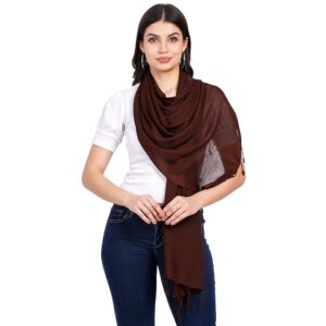 Women Cotton Brown Scarf
