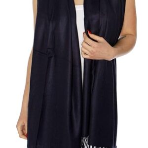 Women Plain Navy Blue Neck Scarf