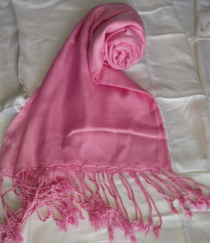Women Plain Pink Neck Scarf