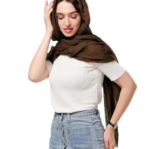 Women Crinkle Cotton Brown Scarf
