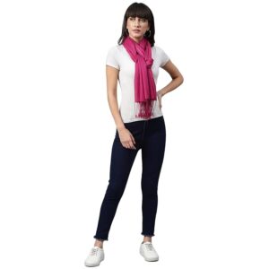 Women Rayon Magenta Scarf Stole