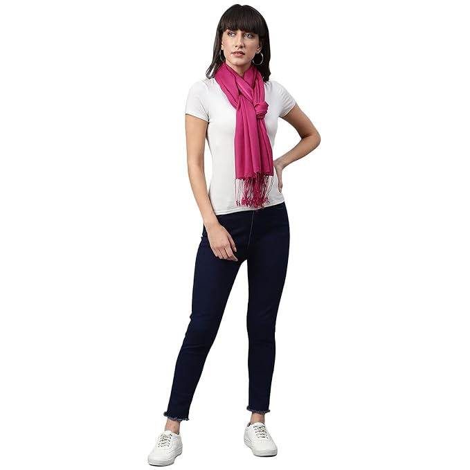 Women Rayon Magenta Scarf Stole