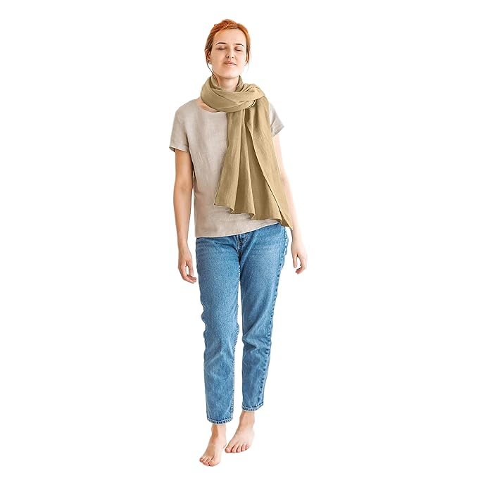 Women's Muffler full Cotton Beige Scarf