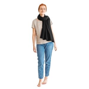 Women's Muffler full Cotton Black Scarf