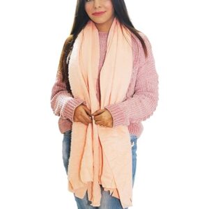 Women Velvet Baby Pink Scarf