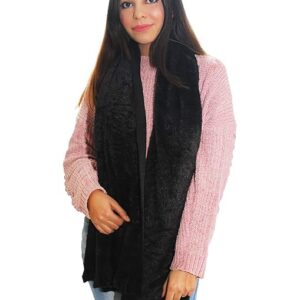 Women Velvet Black Scarf