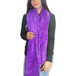 Women Velvet Purple Scarf