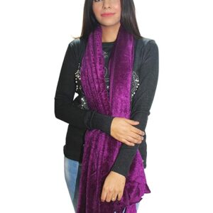 Women Velvet Wine Scarf