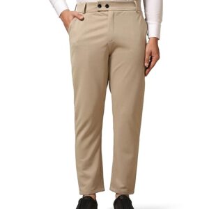 Men's Regular Casual Beige Pants