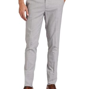 Men's Stretchable Formal Light Grey Melange Pants