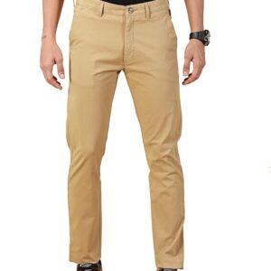 Men Chinos Casual Camel Beige Trousers
