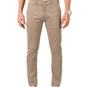 Men Chinos Casual Tan Trousers