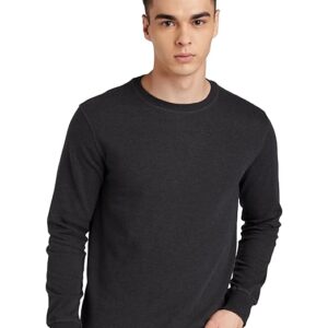 Men Plain Black Sweatshirt