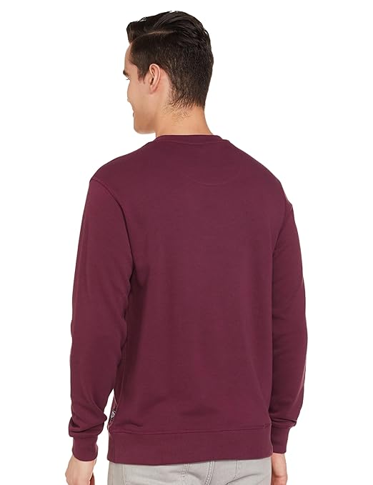 Men Plain Dark Purple Sweatshirt - Image 4