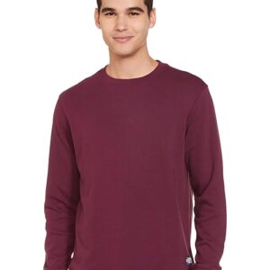 Men Plain Dark Purple Sweatshirt