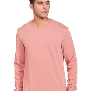 Men Plain Dusty Pink Sweatshirt