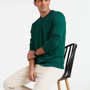 Men Plain Dark Green Sweatshirt
