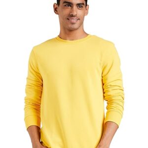 Men Plain Dawn Yellow Sweatshirt