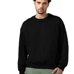 Men's Fleece Oversized Black Sweatshirt