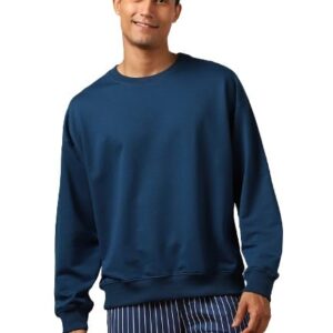 Men's Fleece Oversized Navy Blue Sweatshirt