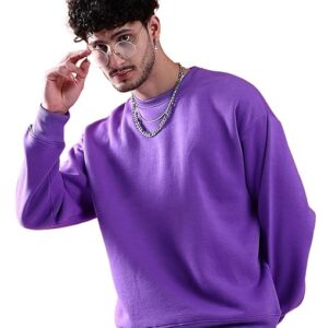 Men Round Neck Voilet Sweatshirt