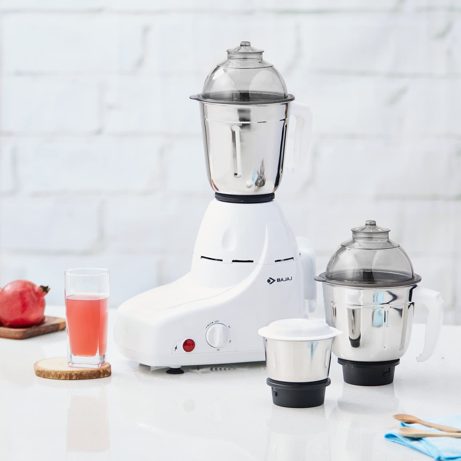 Bajaj Gx8 GX8 750 W Mixer Grinder (3 Jars, White) - Image 3