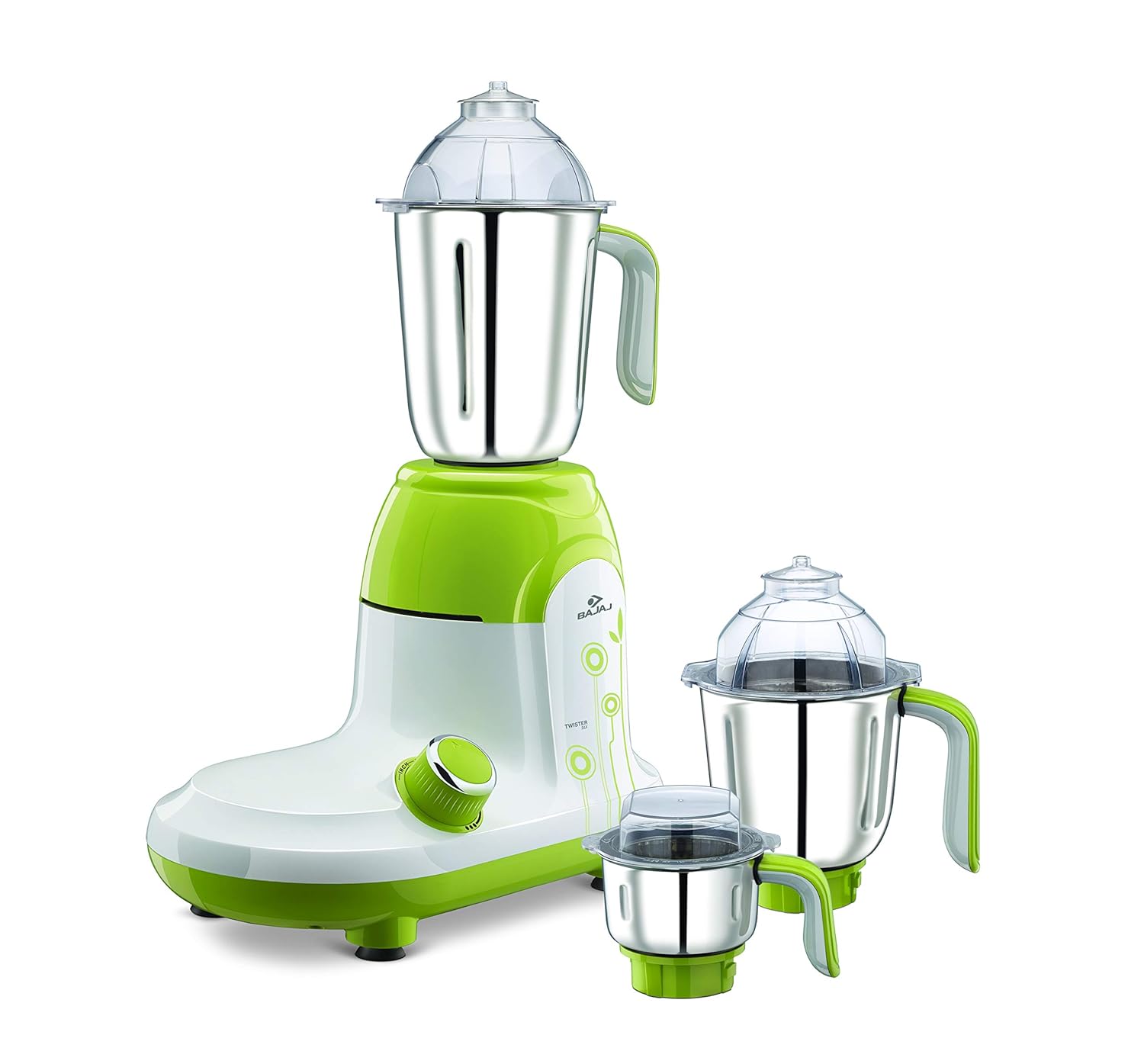 Bajaj Twister Deluxe 750 Mixer Grinder (3 Jars, White, Green) - Image 2