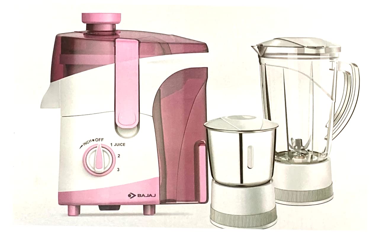 Bajaj JX 30 Juicer Mixer Grinder 500 Watt 500 Juicer Mixer Grinder (3 Jars, Pink, White) - Image 3