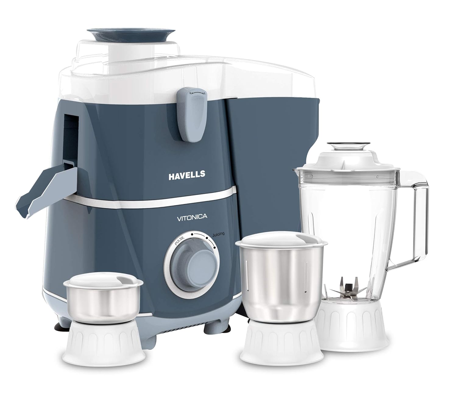 Havells Vitonica 500 W Juicer Mixer Grinder (3 Jars, White - Light Blue)