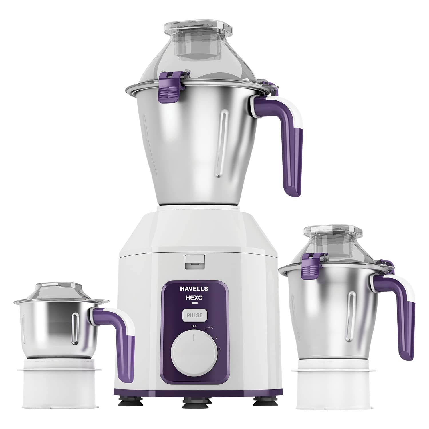 Havells HEXO BLEND 1000 Mixer Grinder (3 Jars, White)