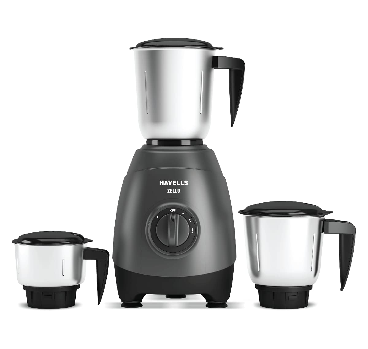Havells Zello mixer grinder 750w 750 Mixer Grinder (3 Jars, gray)