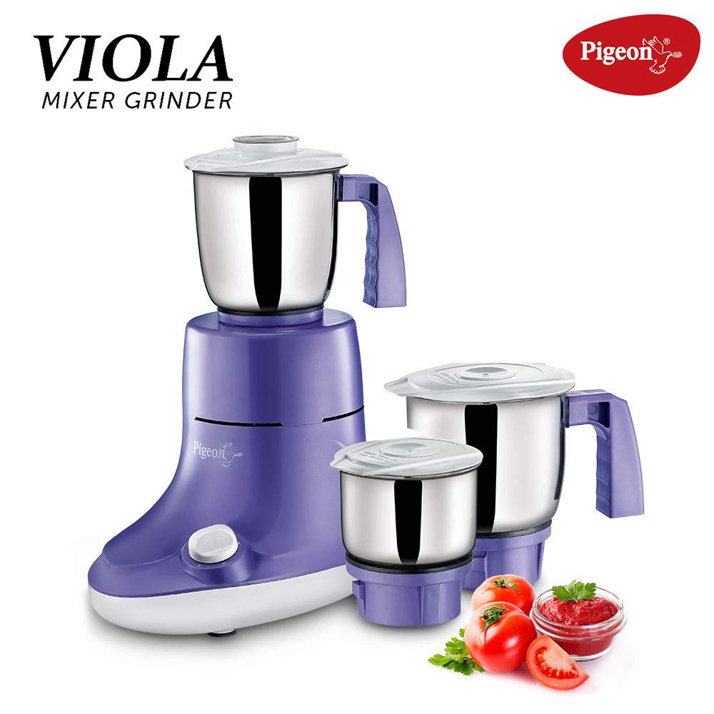 Pigeon Viola Viola Mixer Grinder 550 W Mixer Grinder (3 Jars, Purple) - Image 3