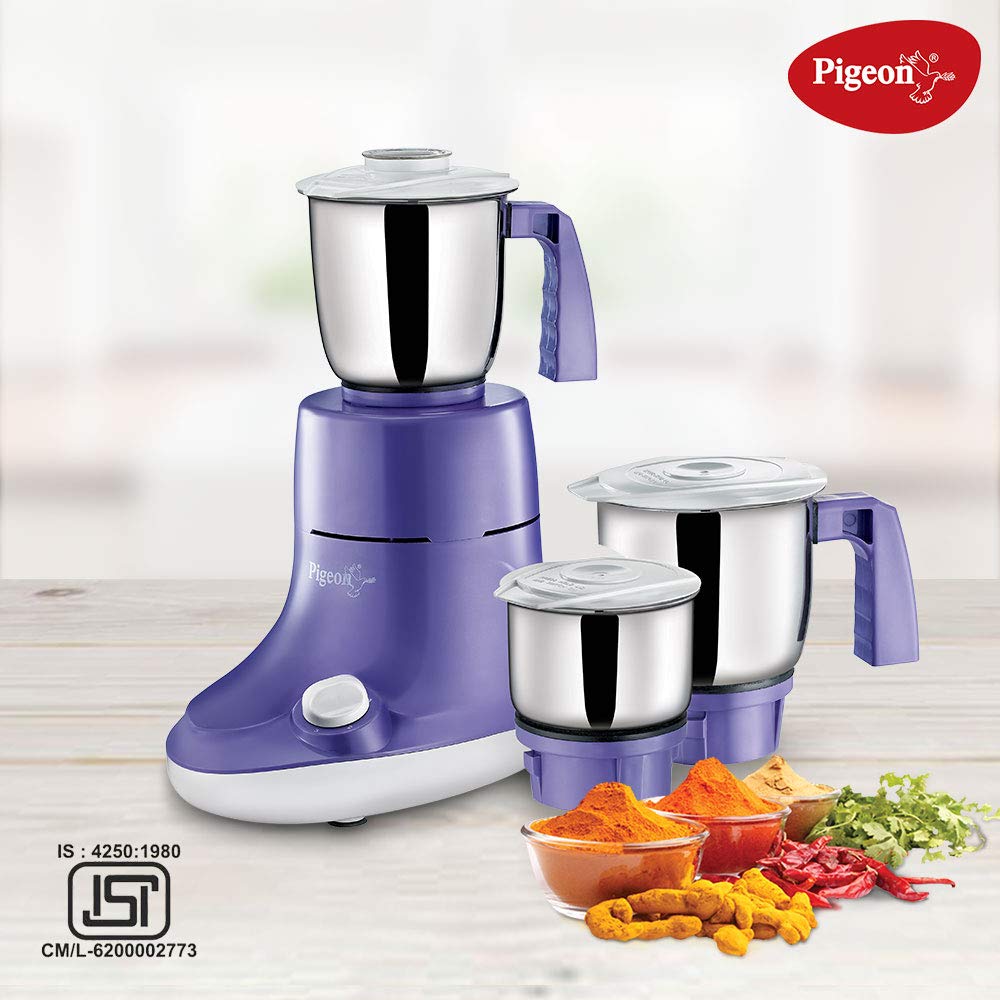 Pigeon Viola Viola Mixer Grinder 550 W Mixer Grinder (3 Jars, Purple) - Image 2
