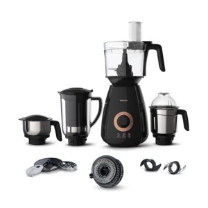 Philips Avance Collection HL7707 750 W Mixer Grinder with Gear Drive Technology, PowerChop Technology (4 Jars, Black)