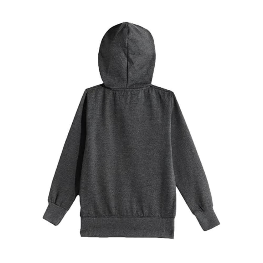 Girl's Cotton Dark Grey Hooded Sweatshirt - Image 2