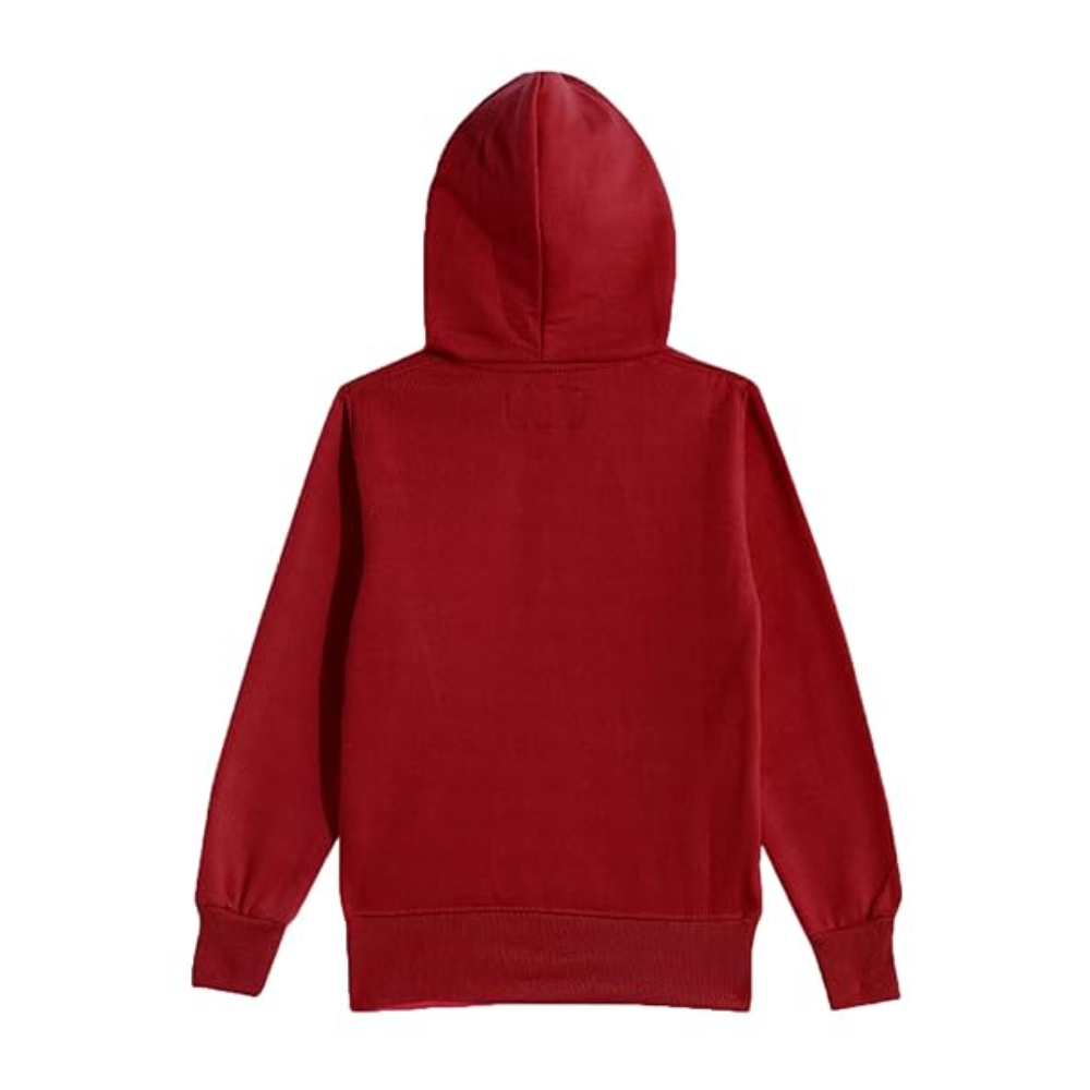 Girl's Cotton Maroon Hooded Sweatshirt - Image 2