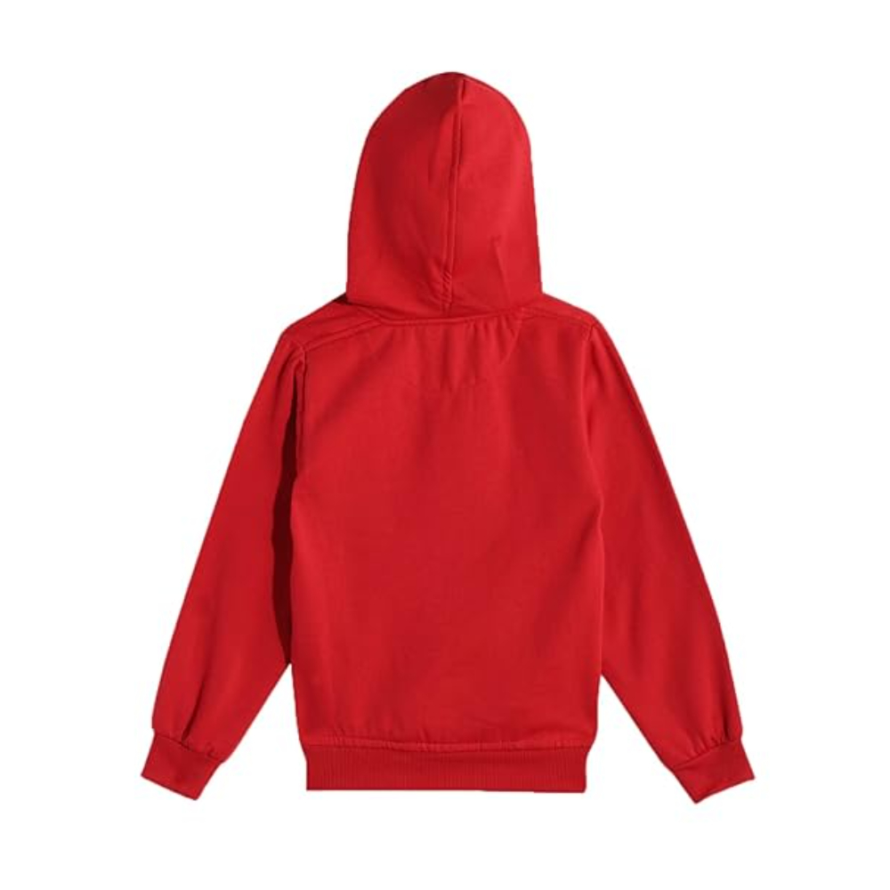 Girl's Cotton Red Hooded Sweatshirt - Image 2
