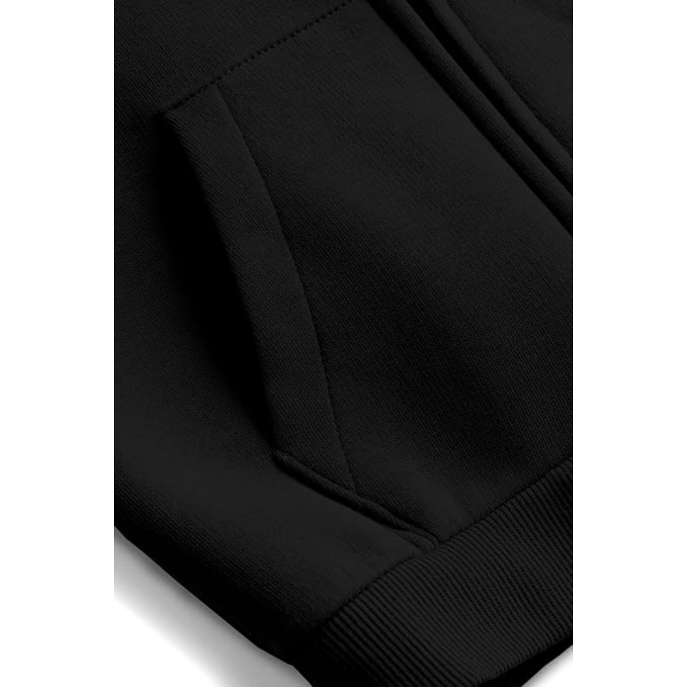 Girl's Soft Cotton Black Hooded - Image 2