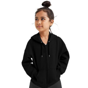 Girl's Soft Cotton Black Hooded