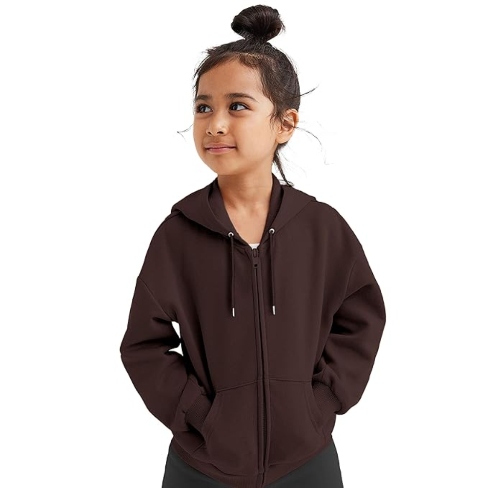 Girl's Soft Cotton Brown Hooded