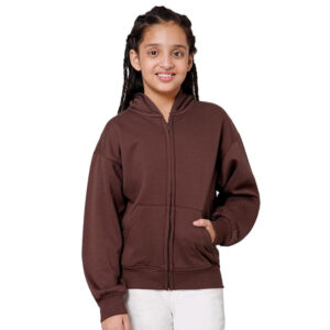 Girl's Oversized Dark Brown Hooded