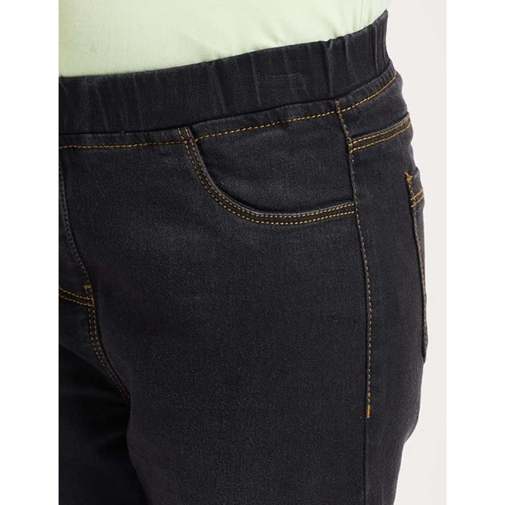 Girls Slim Fit Denim Black Jeans - Image 2