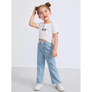 Girls Regular Fit Sky Blue Jeans
