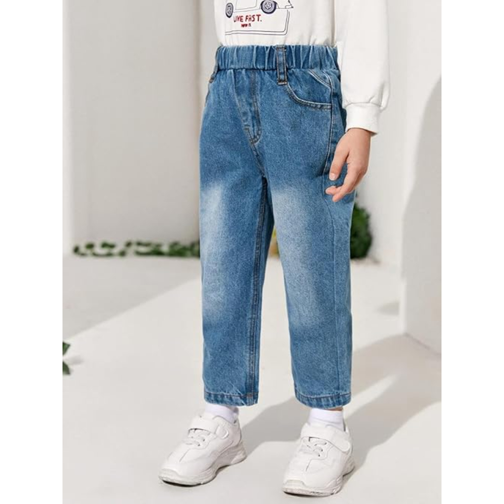 Girls Regular Fit Steel Blue Jeans - Image 3