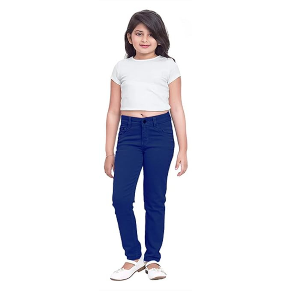 Girls Stretchable Denim Dark Blue Jeans