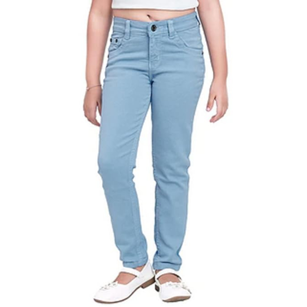 Girls Stretchable Denim Icy Blue Jeans