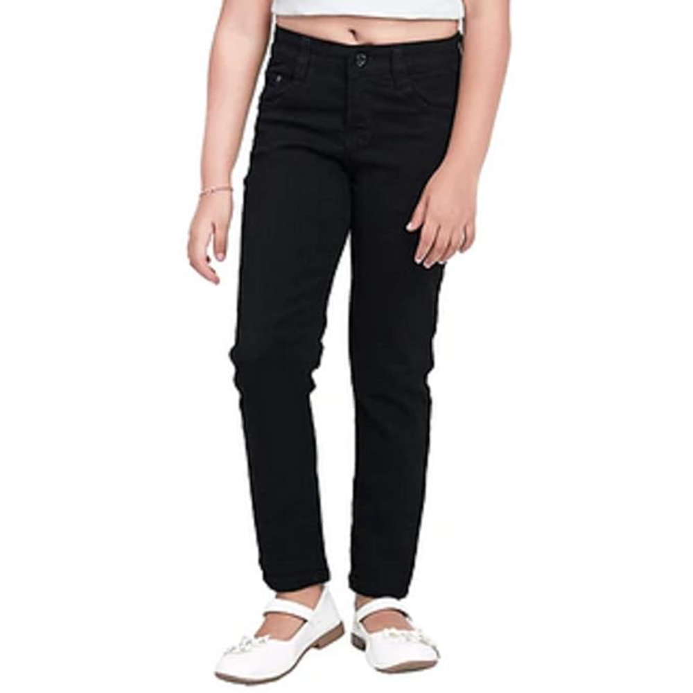 Girls Stretchable Denim Black Jeans - Image 3