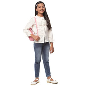 Girls Comfortable Fit Light Black Jeans