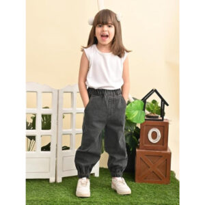 Girls Stretchable Denim Black Pant
