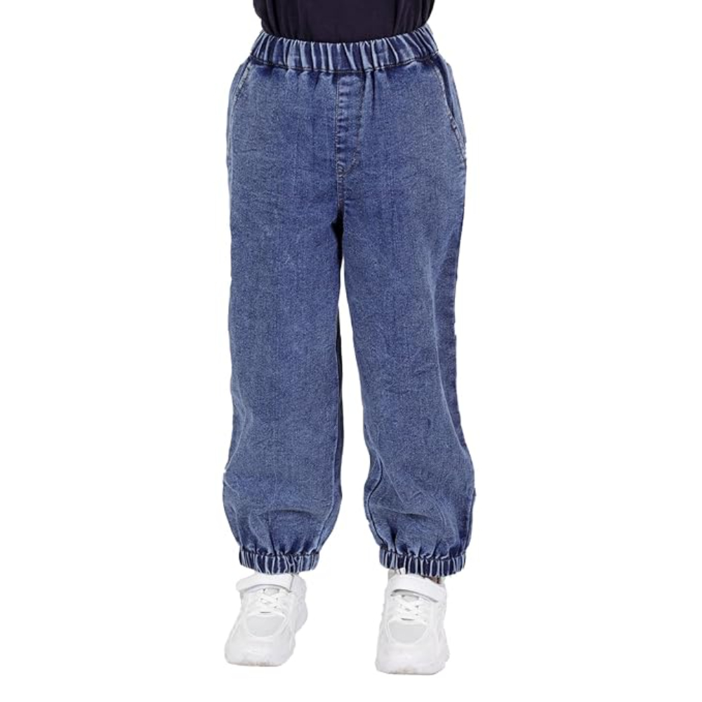 Girls Stretchable Denim Blue Pant - Image 3